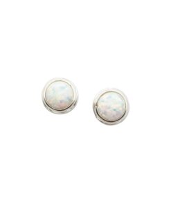7MM OPALINE WHITE STUD