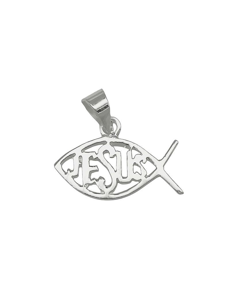 Christian Fisch Halskette, 925 Sterling Silber Jesus Fisch Charm Halskette, Ichthys Fisch Charm, Religiöse Halskette, Fisch Symbol Charm Halskette - Österreich