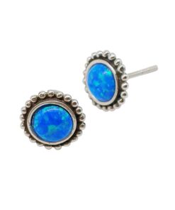 OPALINE BLUE STUD 6MM